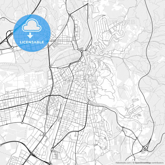 Vector PDF map of Girona, Spain
