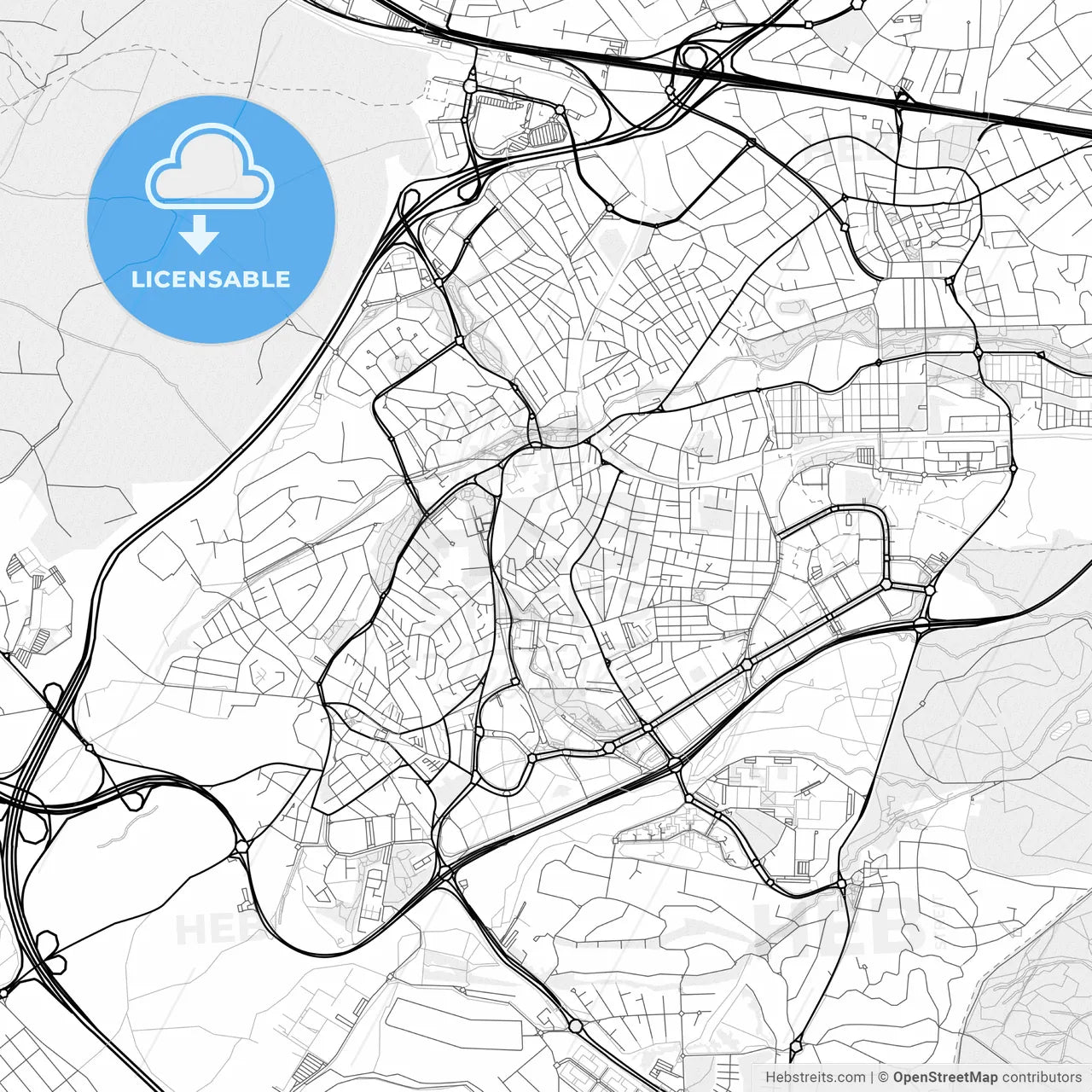 Vector PDF map of Pozuelo de Alarcón, Spain