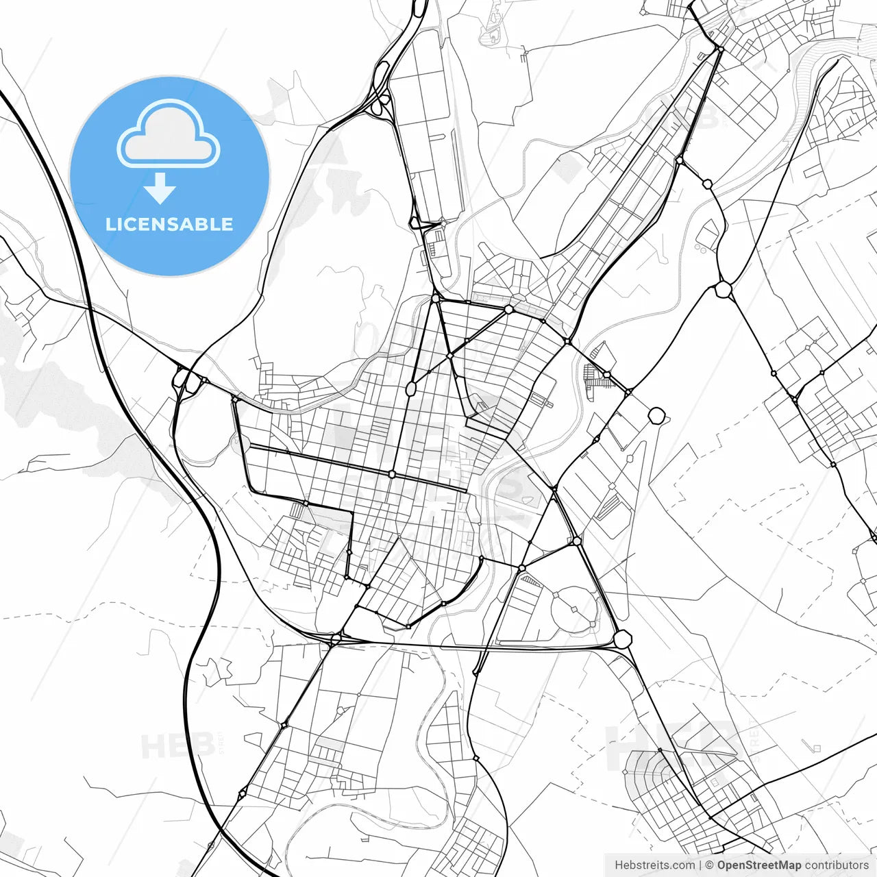 Vector PDF map of Gandia, Spain