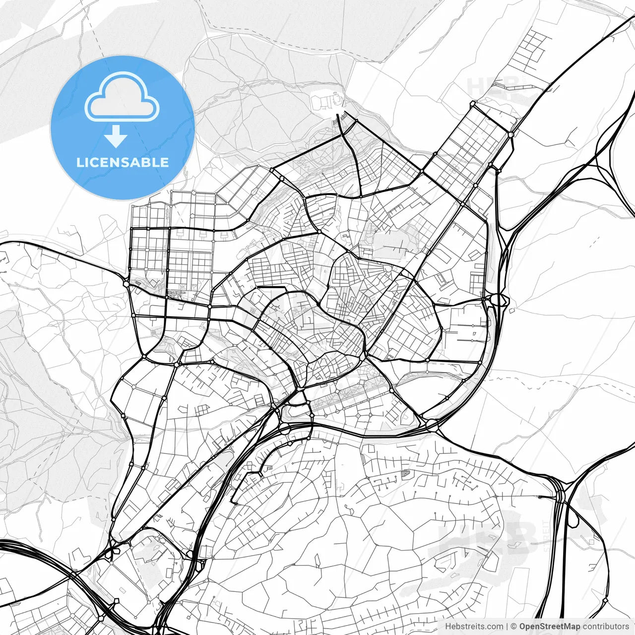 Vector PDF map of San Sebastián de los Reyes, Spain