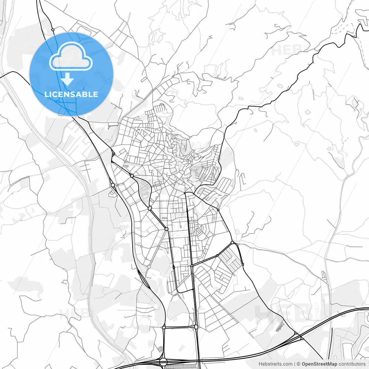 Vector PDF map of Vélez-Málaga, Spain