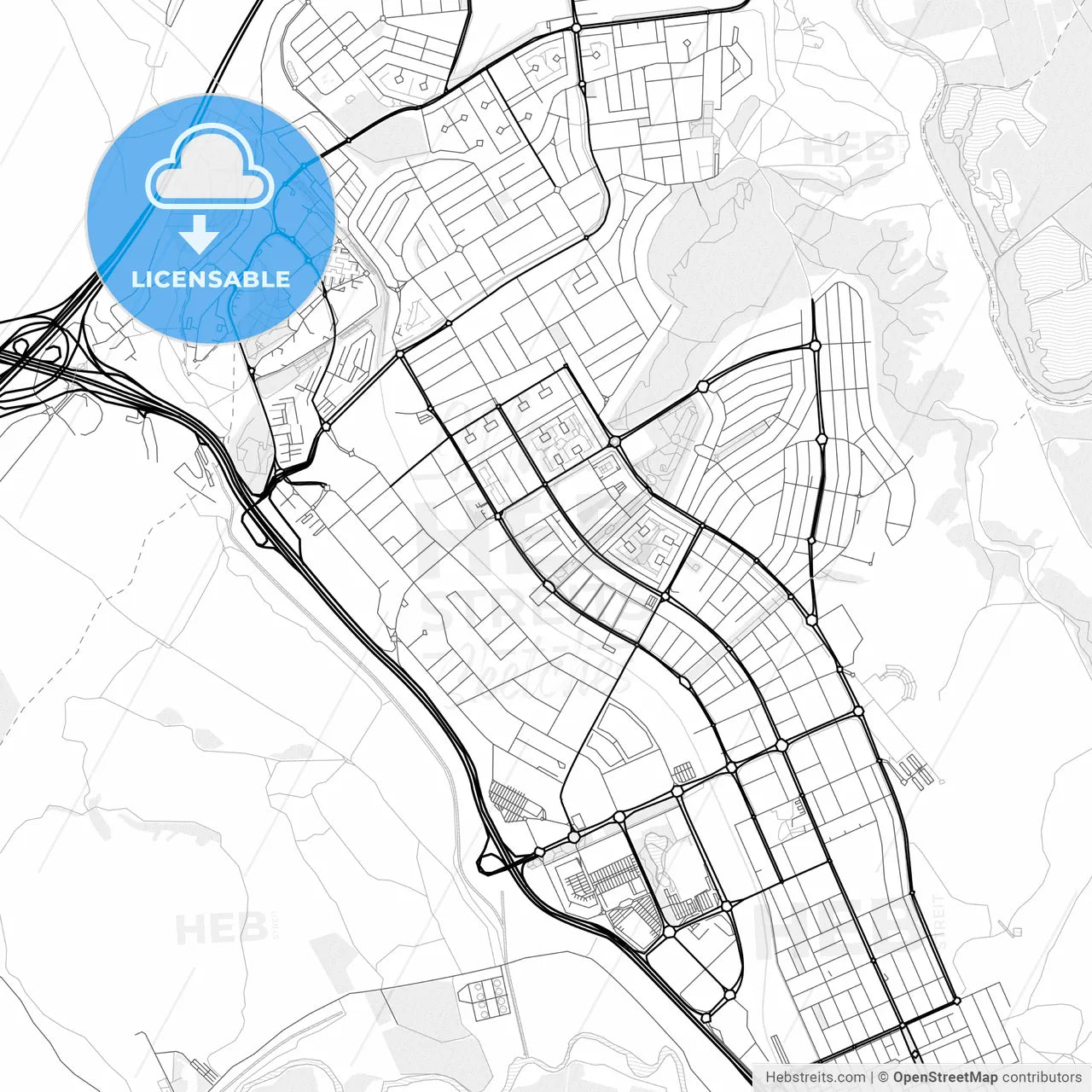 Vector PDF map of Rivas-Vaciamadrid, Spain