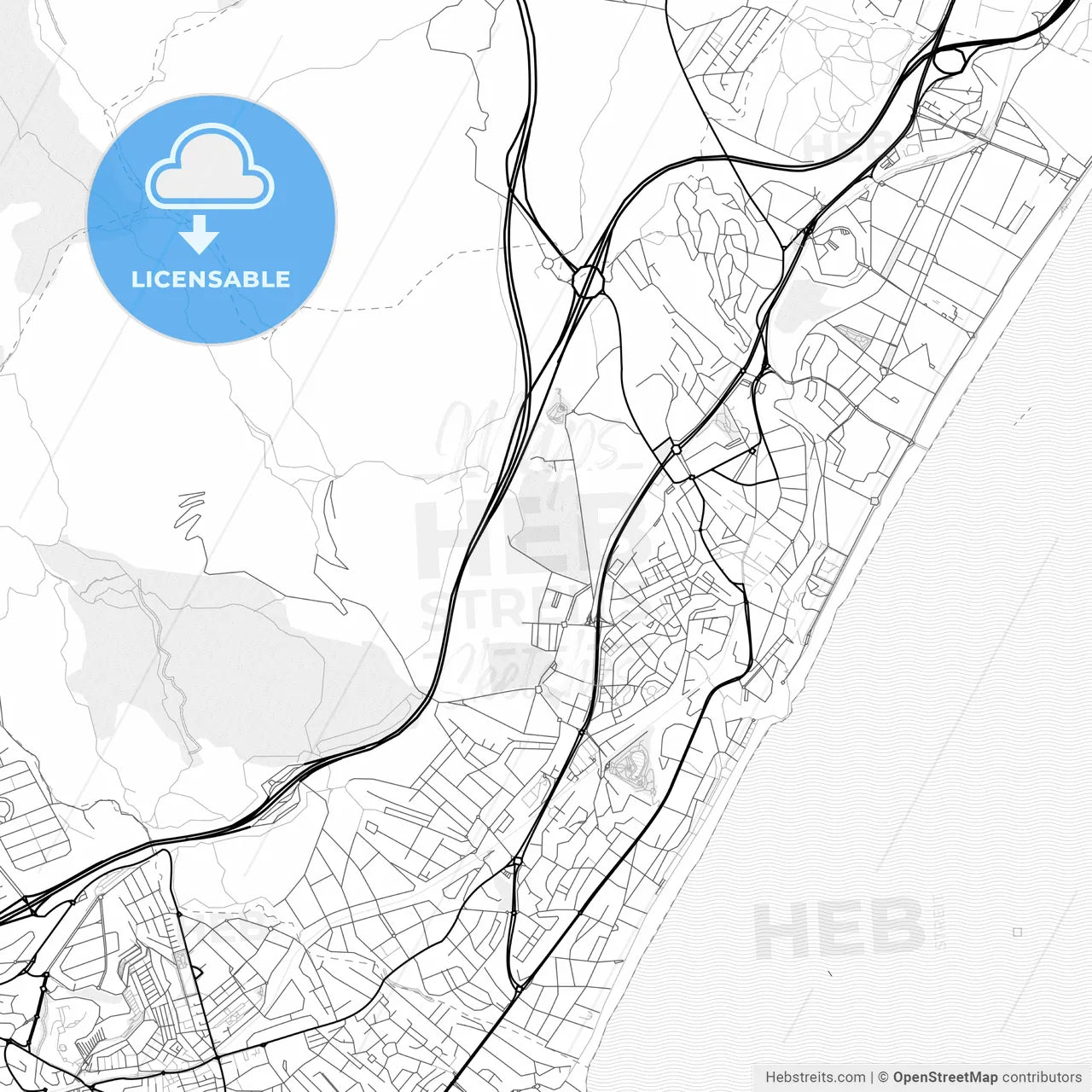 Vector PDF map of Torremolinos, Spain