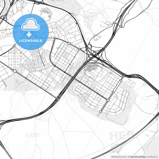 Vector PDF map of Villa de Vallecas, Spain