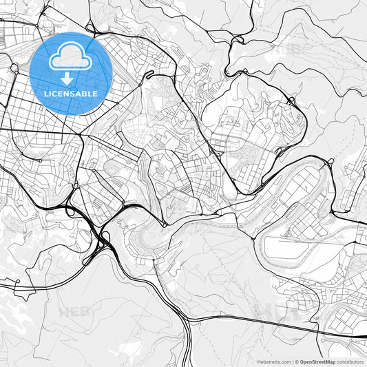 Vector PDF map of Santutxu, Spain