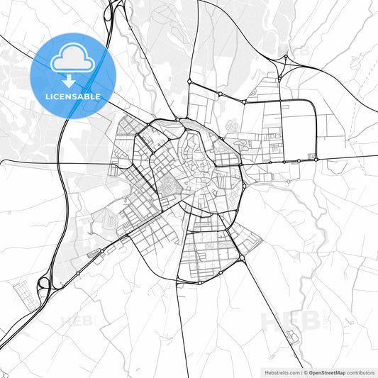 Vector PDF map of Huesca, Spain