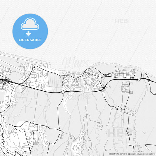 Vector PDF map of Sainte-Marie, France