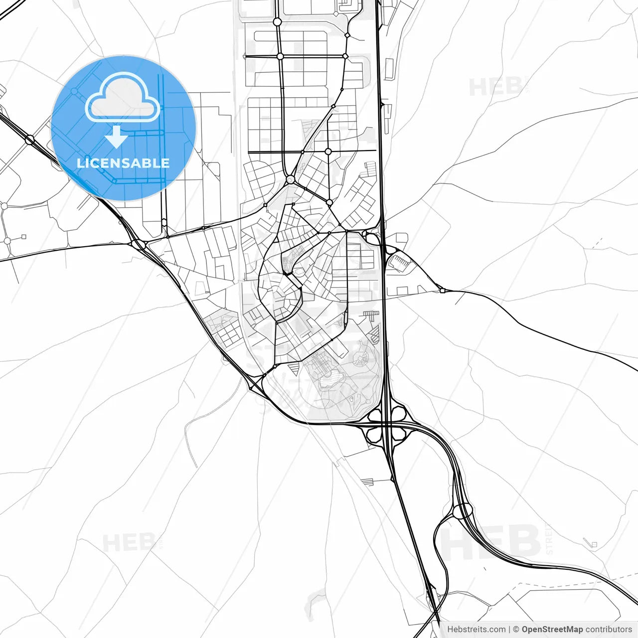 Vector PDF map of Pinto, Spain