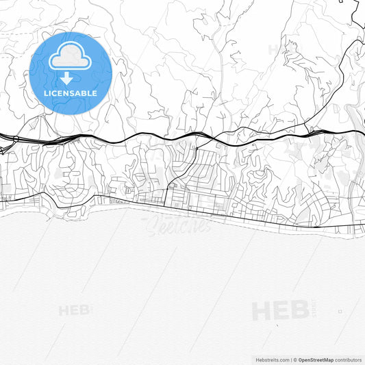 Vector PDF map of Rincón de la Victoria, Spain