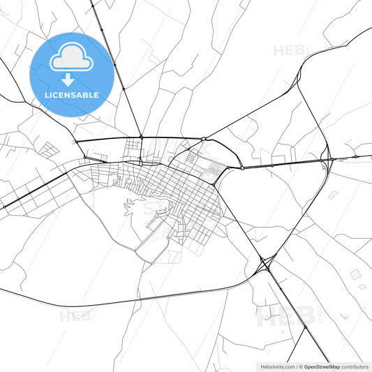 Vector PDF map of Yecla, Spain
