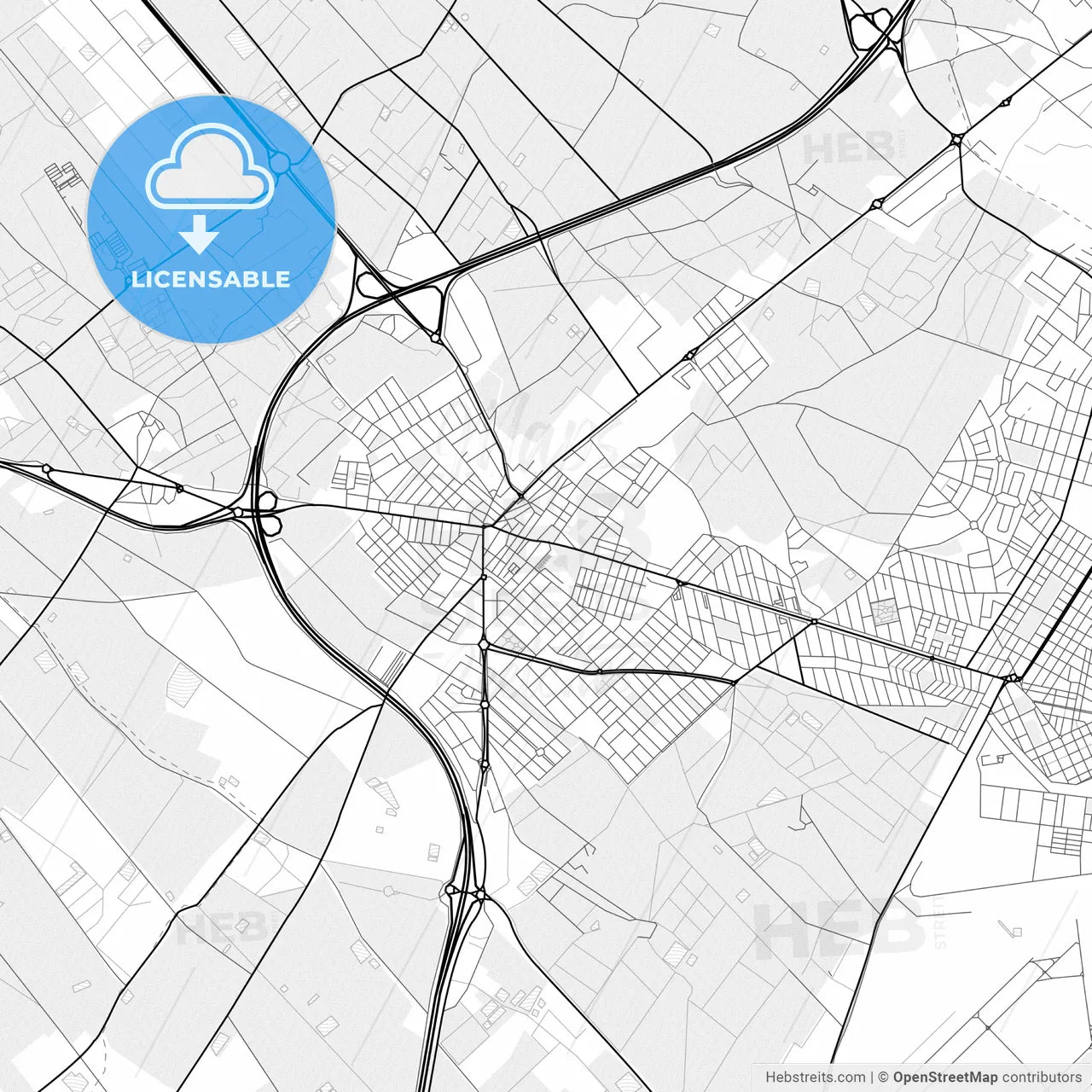 Vector PDF map of San Javier, Spain