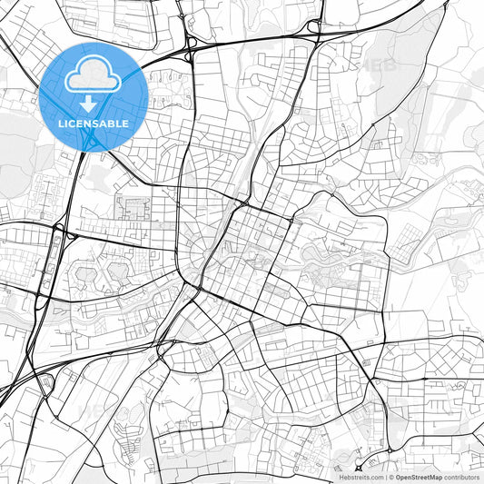 Vector PDF map of Örebro, Sweden