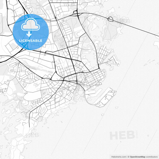 Vector PDF map of Kalmar, Sweden