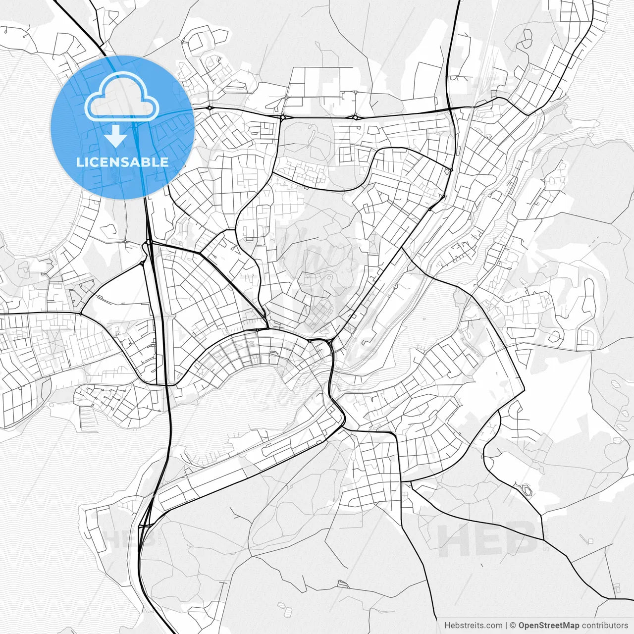 Vector PDF map of Motala, Sweden