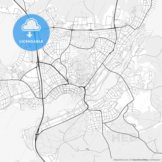 Vector PDF map of Motala, Sweden