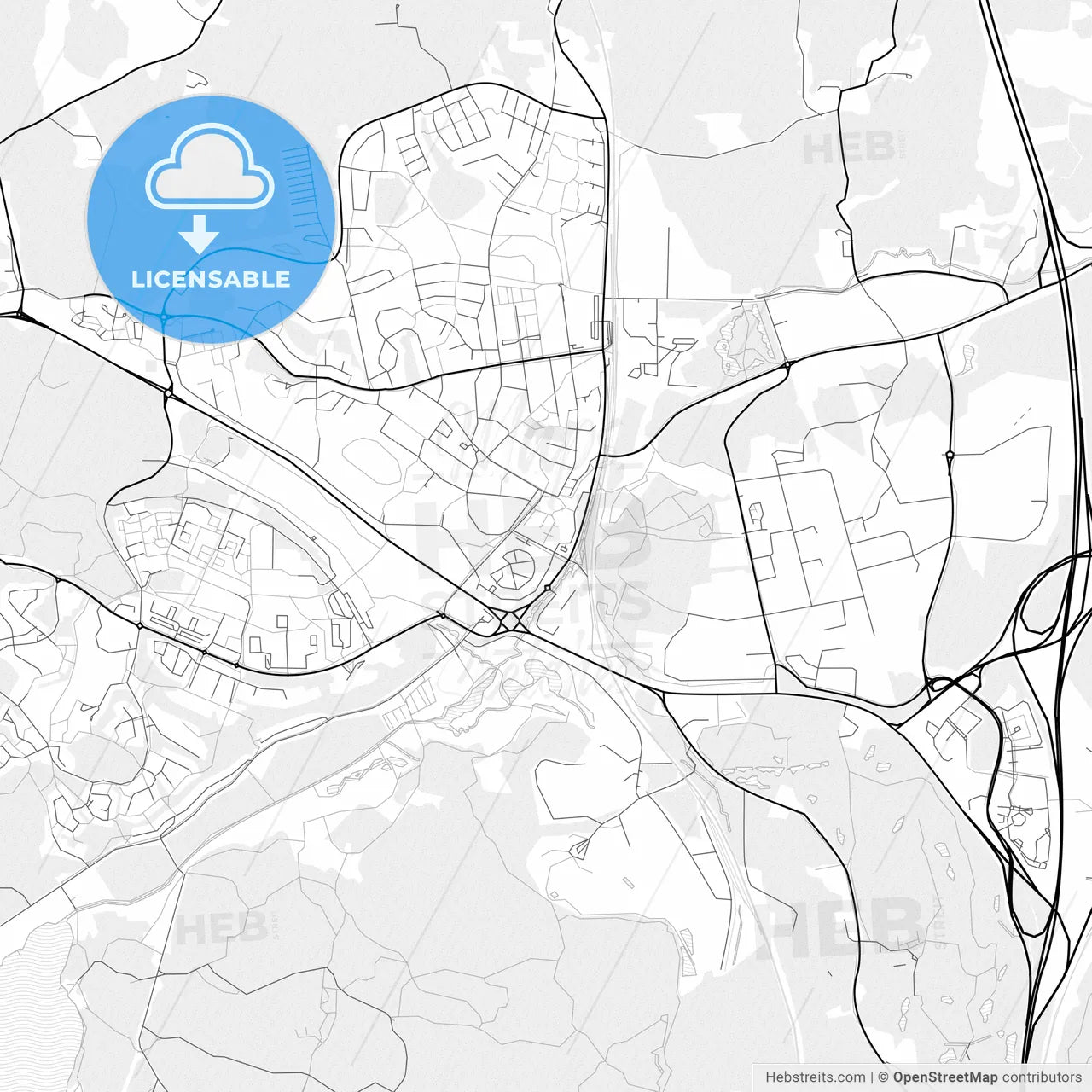 Vector PDF map of Märsta, Sweden