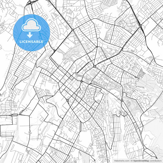 Vector PDF map of Simferopol, Ukraine
