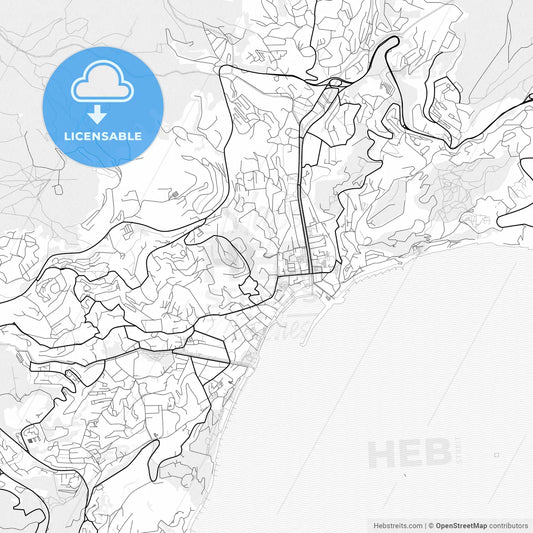 Vector PDF map of Yalta, Ukraine