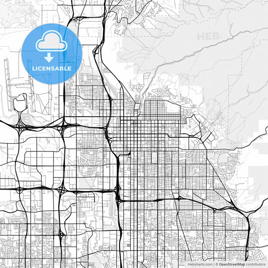 Vector PDF map of Salt Lake City, Utah, United States