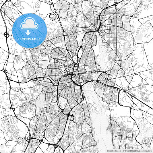 Vector PDF map of Providence, Rhode Island, United States