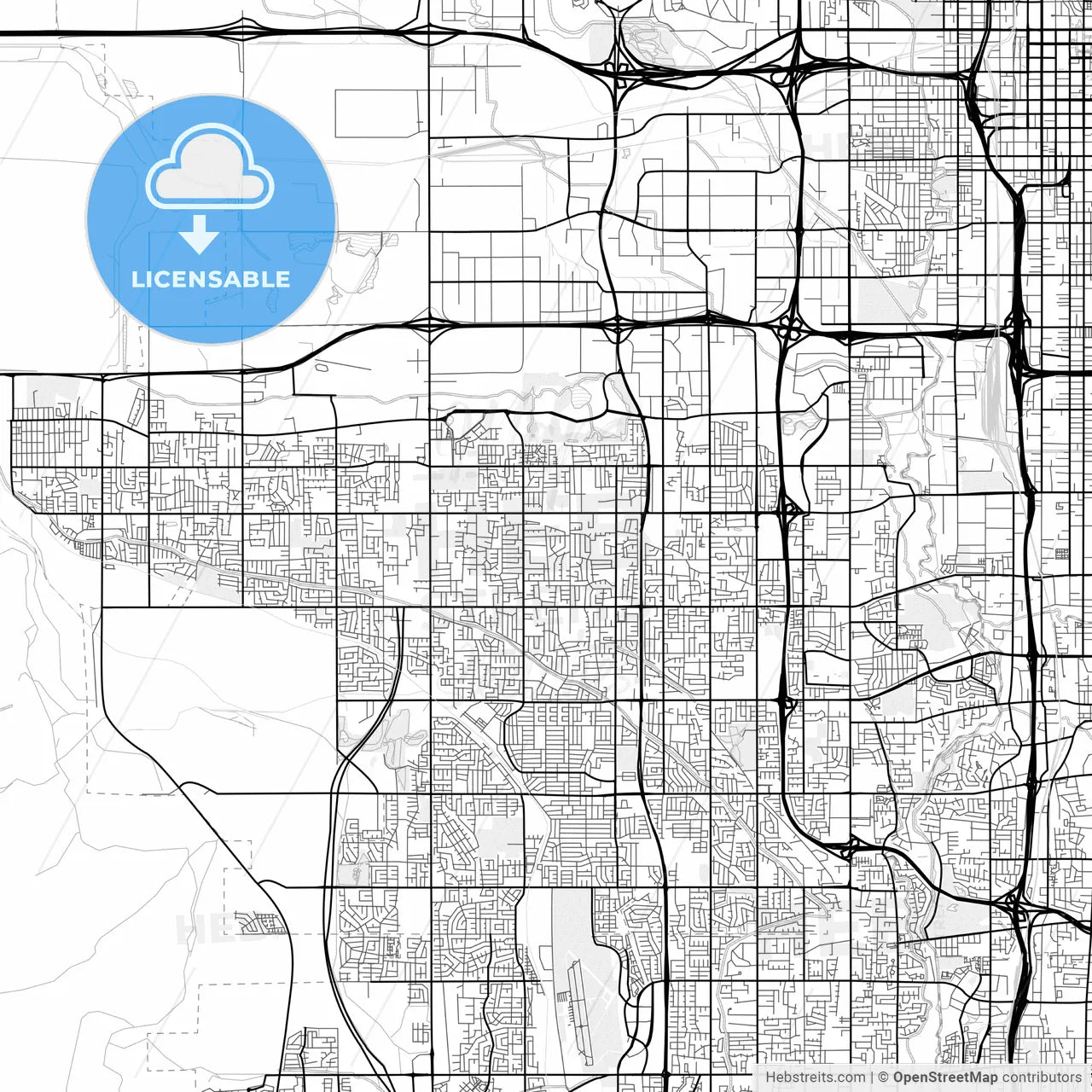 Vector PDF map of West Valley City, Utah, United States