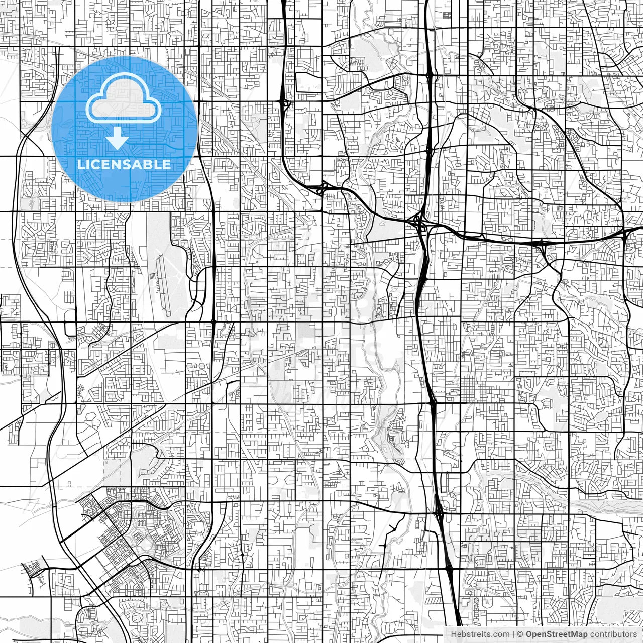 Vector PDF map of West Jordan, Utah, United States