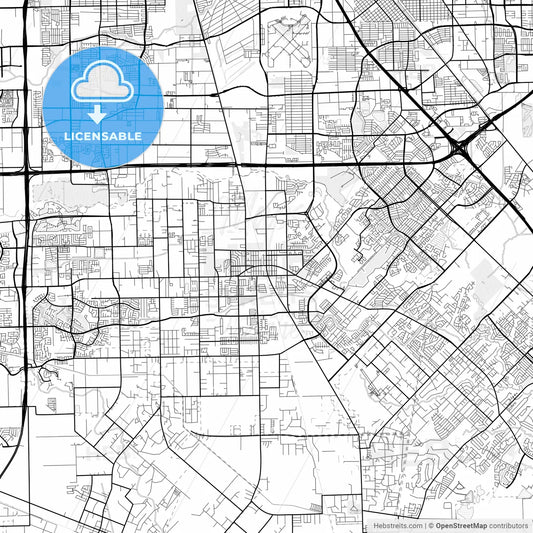 Vector PDF map of Pearland, Texas, United States