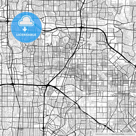 Vector PDF map of Richardson, Texas, United States
