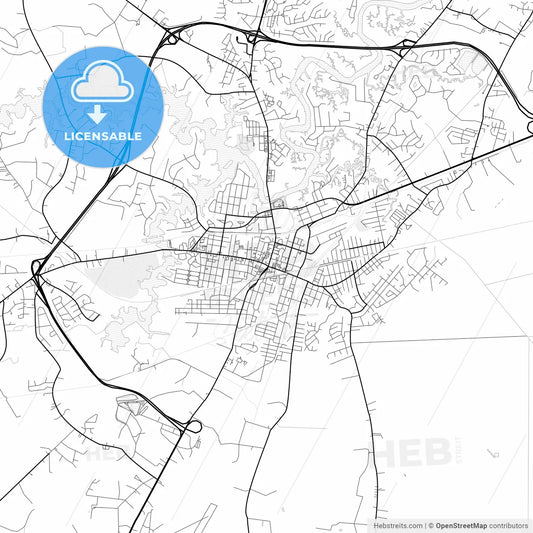 Vector PDF map of Suffolk, Virginia, United States