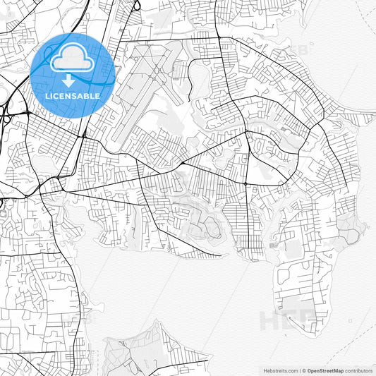 Vector PDF map of Warwick, Rhode Island, United States