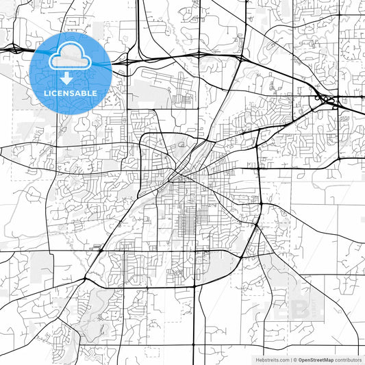 Vector PDF map of Waukesha, Wisconsin, United States