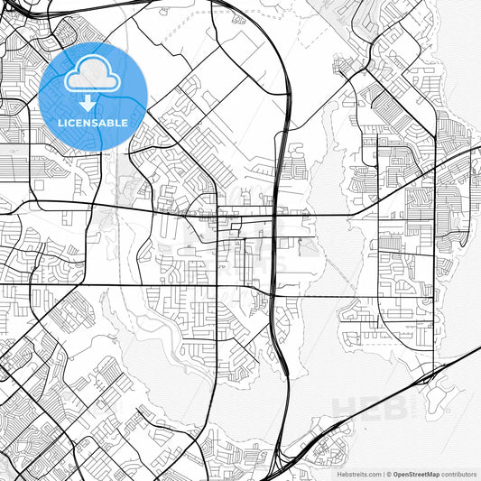 Vector PDF map of Rowlett, Texas, United States