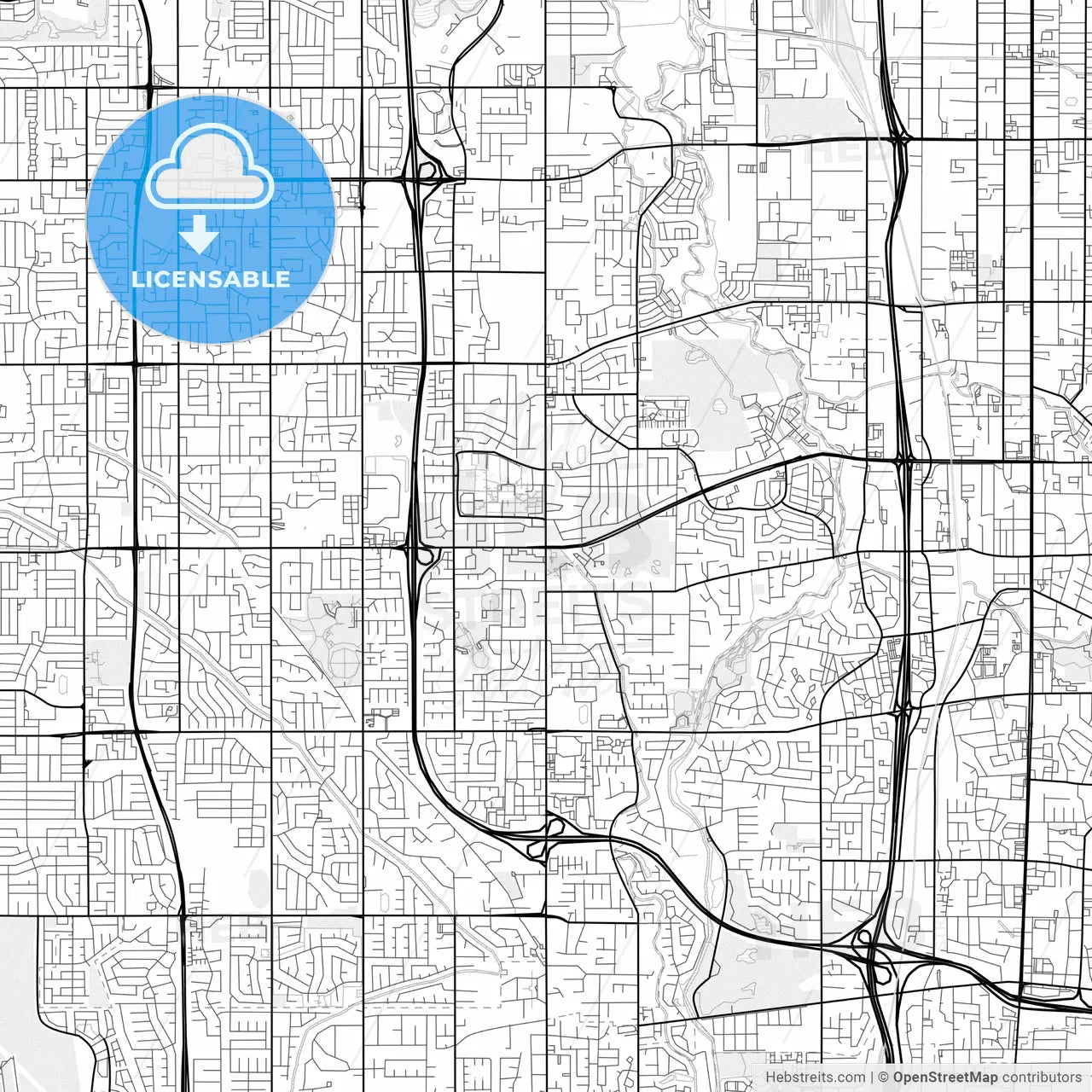 Vector PDF map of Taylorsville, Utah, United States