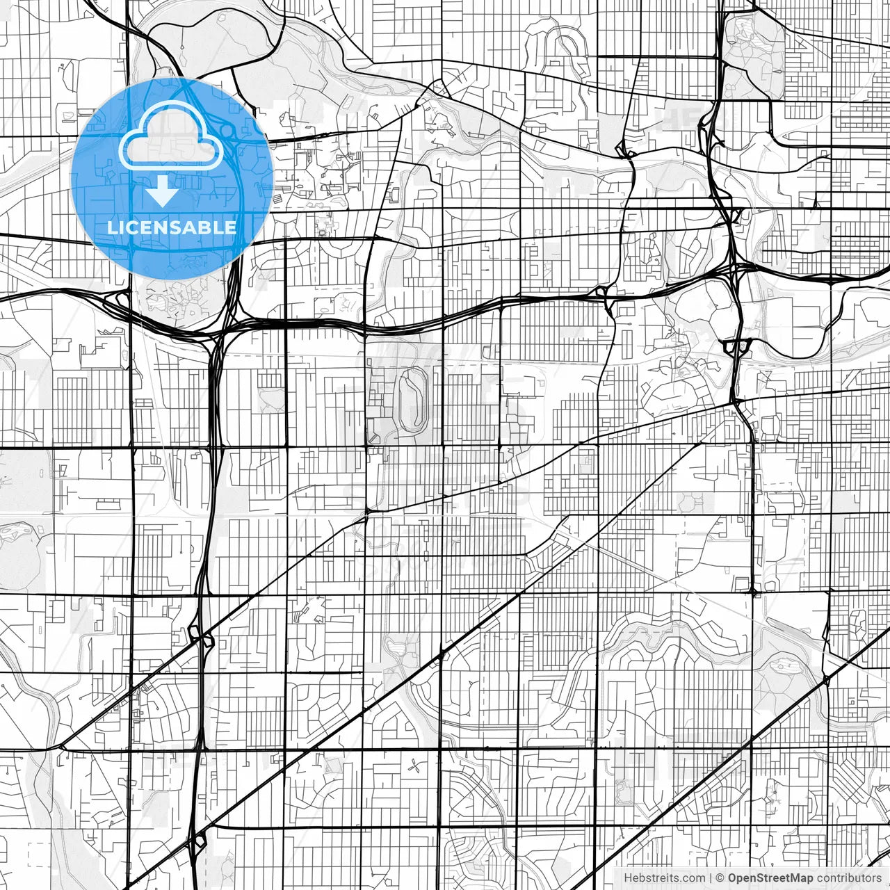 Vector PDF map of West Allis, Wisconsin, United States