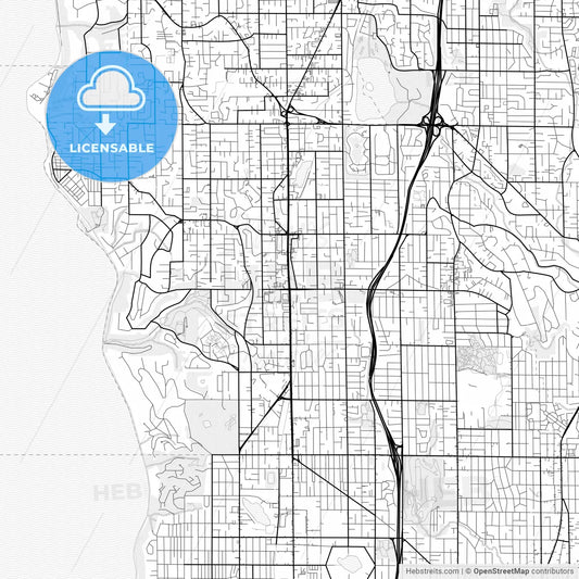 Vector PDF map of Shoreline, Washington, United States