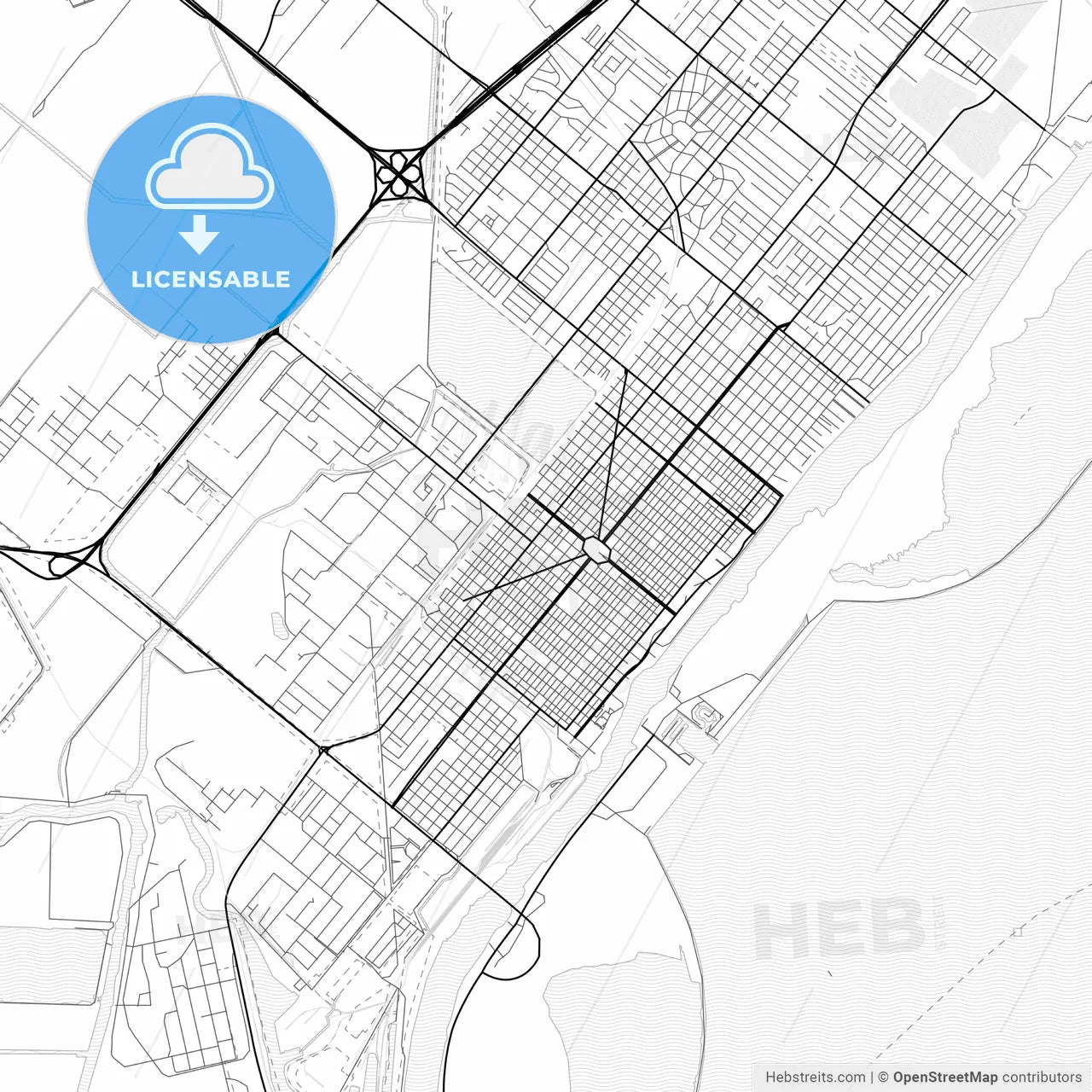 Vector PDF map of Port Arthur, Texas, United States