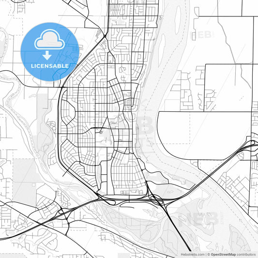 Vector PDF map of Richland, Washington, United States