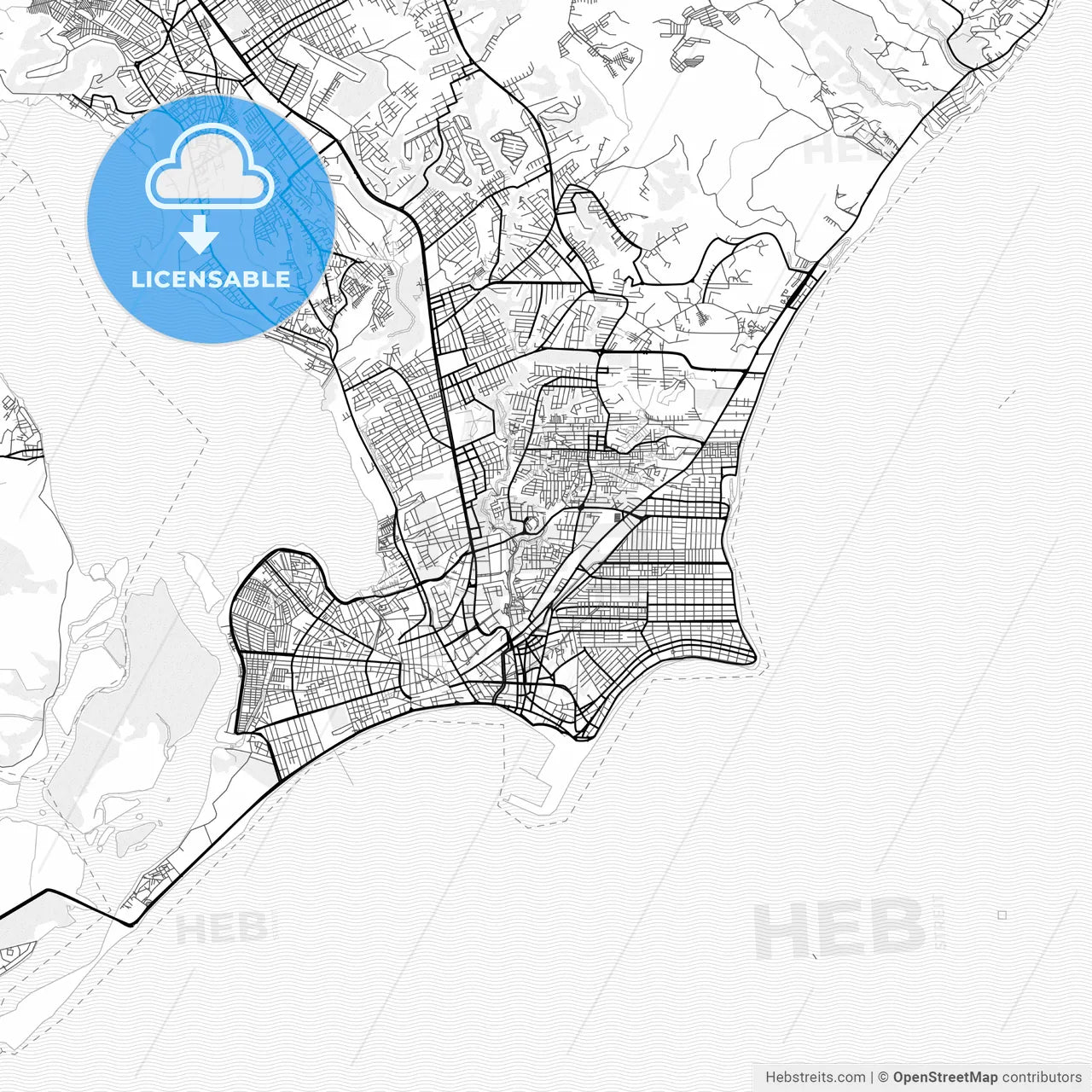 Vector PDF map of Maceio, Brazil