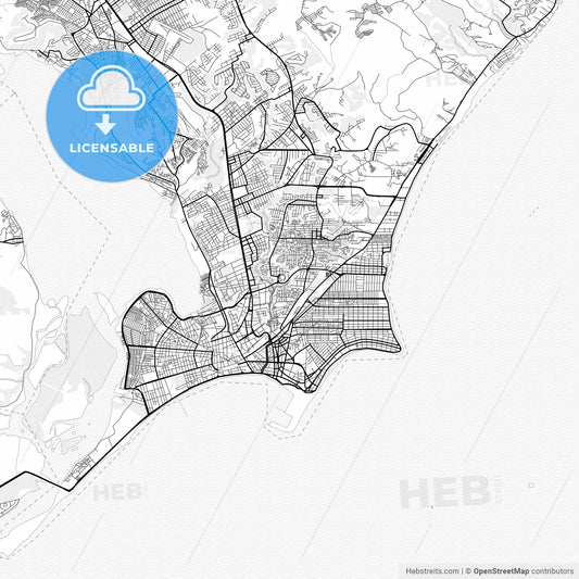 Vector PDF map of Maceio, Brazil