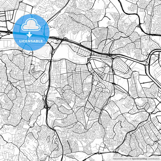 Vector PDF map of Osasco, Brazil
