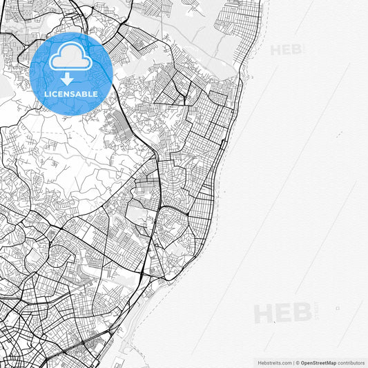 Vector PDF map of Olinda, Brazil
