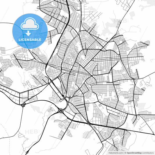 Vector PDF map of Franca, Brazil