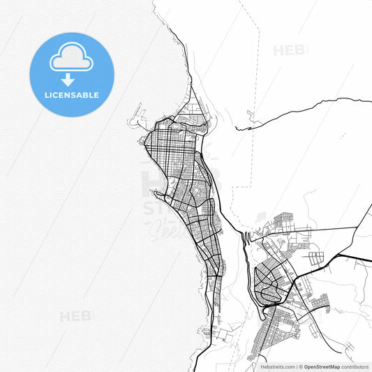 Vector PDF map of Iquique, Chile