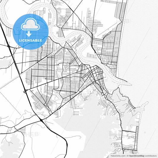 Vector PDF map of Itajai, Brazil