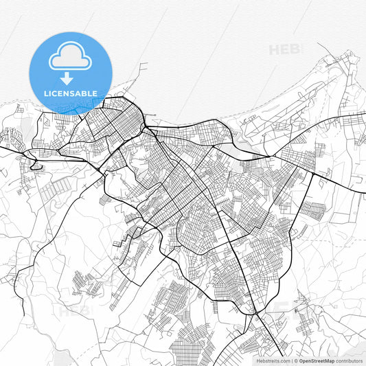 Vector PDF map of Manta, Ecuador