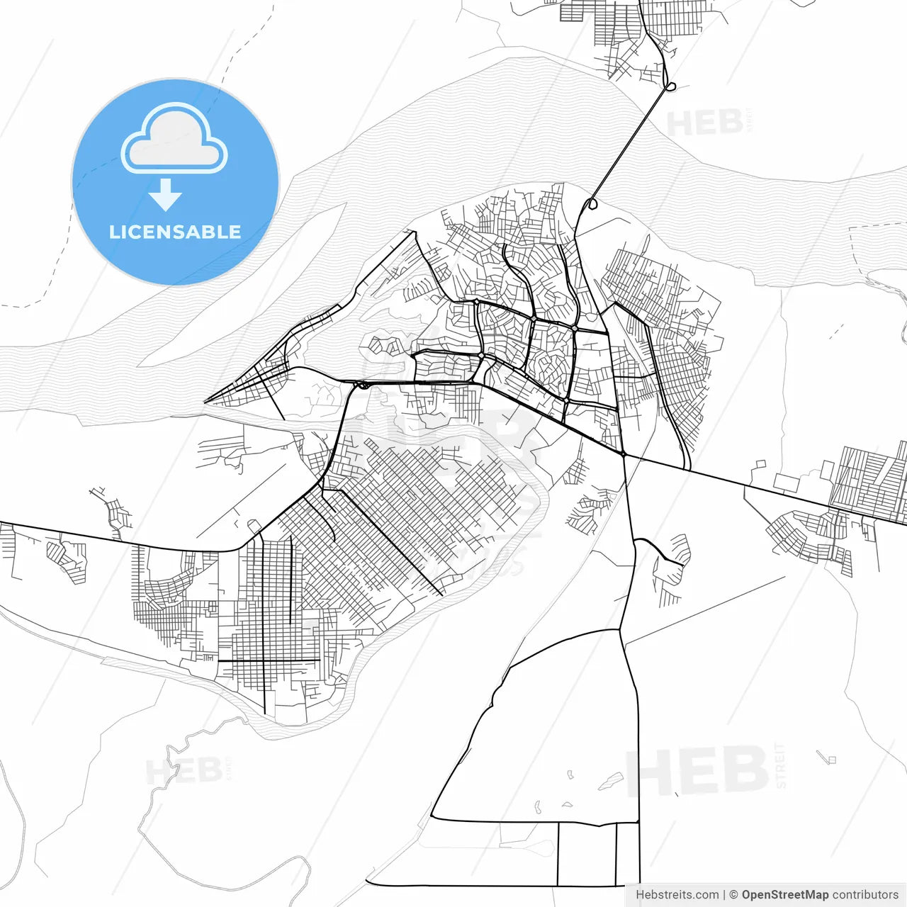 Vector PDF map of Maraba, Brazil