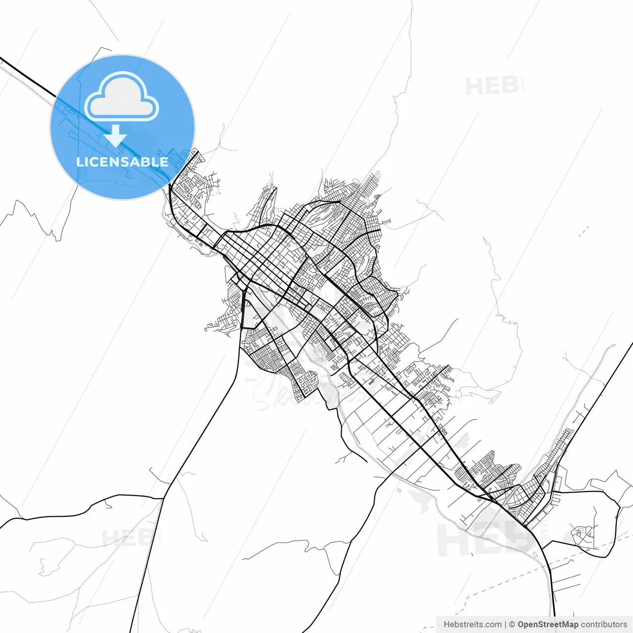 Vector PDF map of Copiapo, Chile