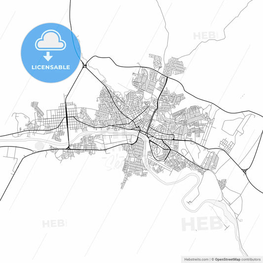 Vector PDF map of Jequie, Brazil