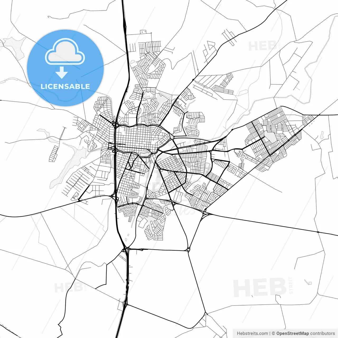 Vector PDF map of Araras, Brazil