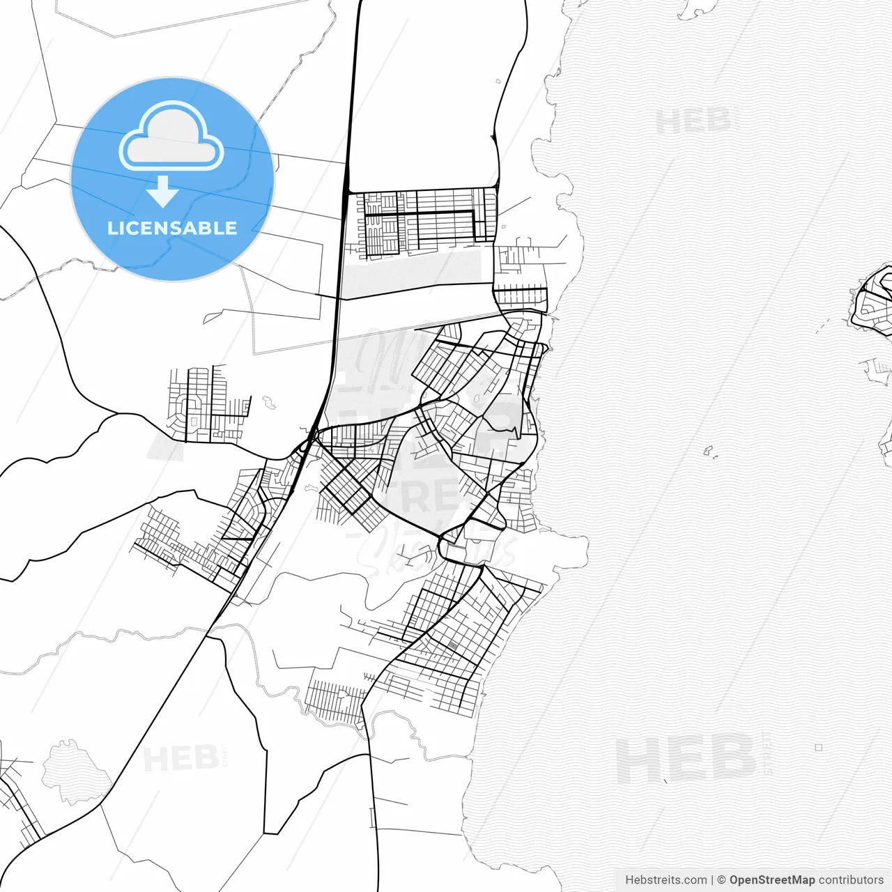 Vector PDF map of Guaiba, Brazil